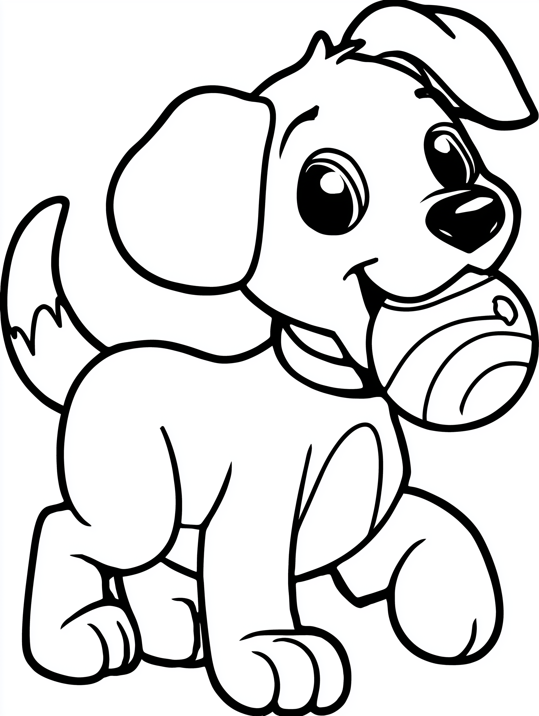 Simple Puppy Coloring Pages for Toddlers - 15 Easy Dog Designs PDF