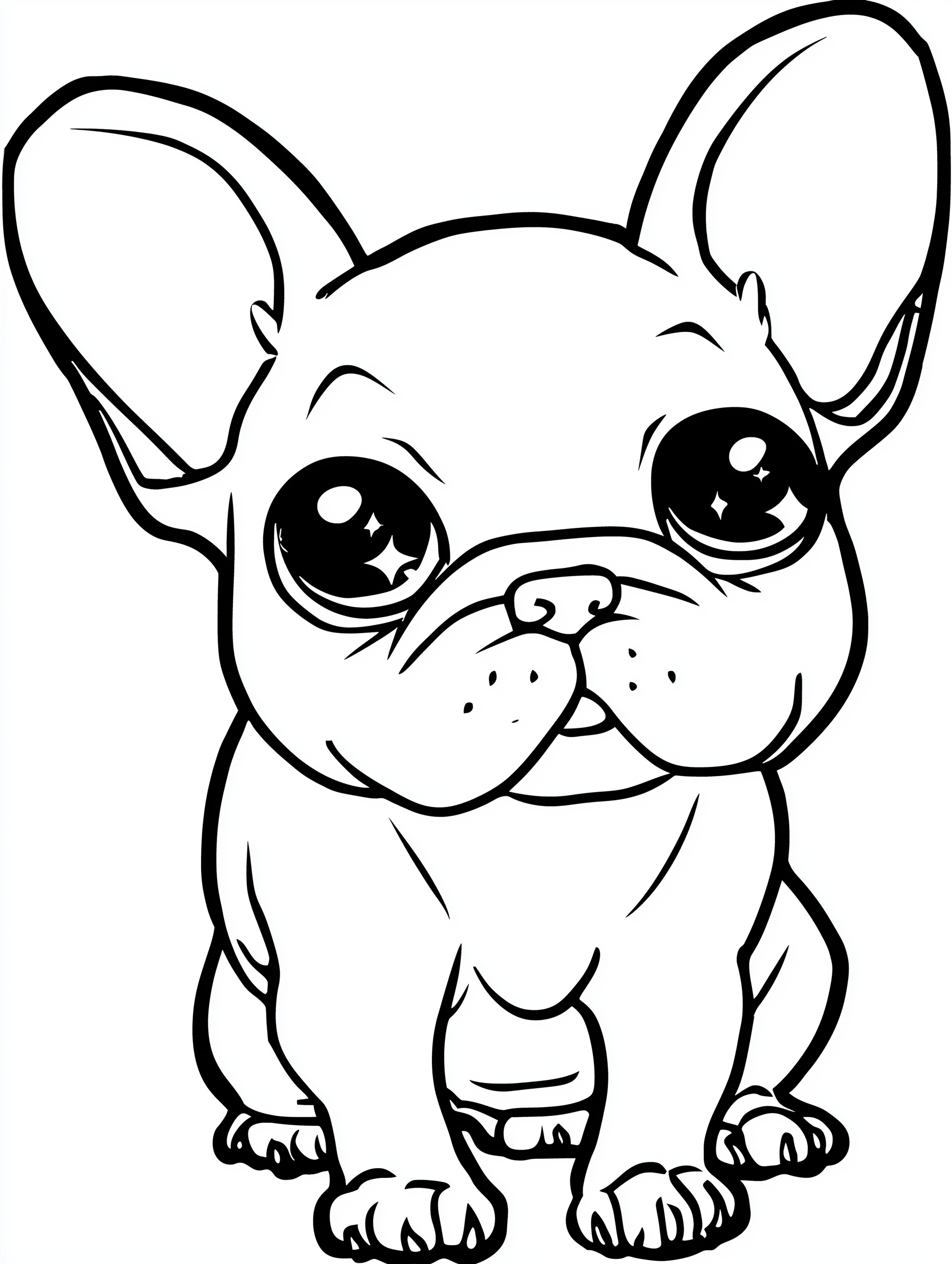 French Bulldog Coloring Book PDF - 20 Kawaii Puppy Pages, Kids Activity
