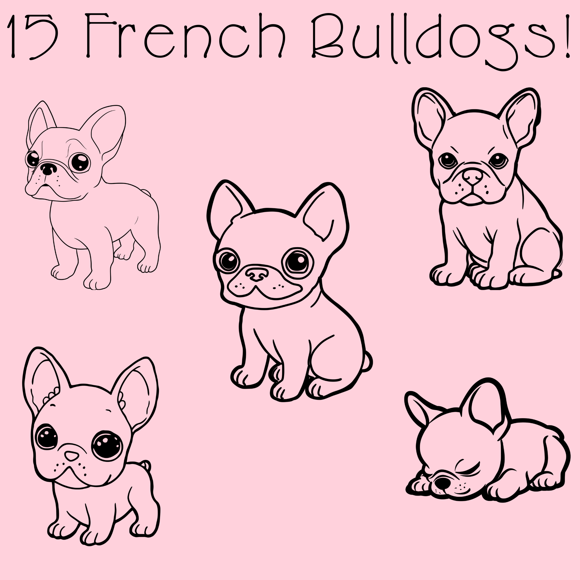 French Bulldog Coloring Pages for Toddlers - 15 Easy Frenchie Designs PDF