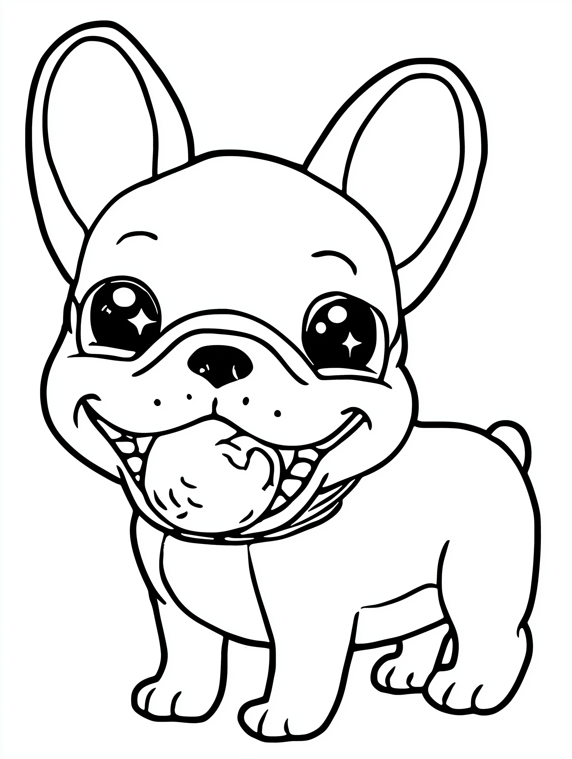 French Bulldog Coloring Book PDF - 20 Kawaii Puppy Pages, Kids Activity