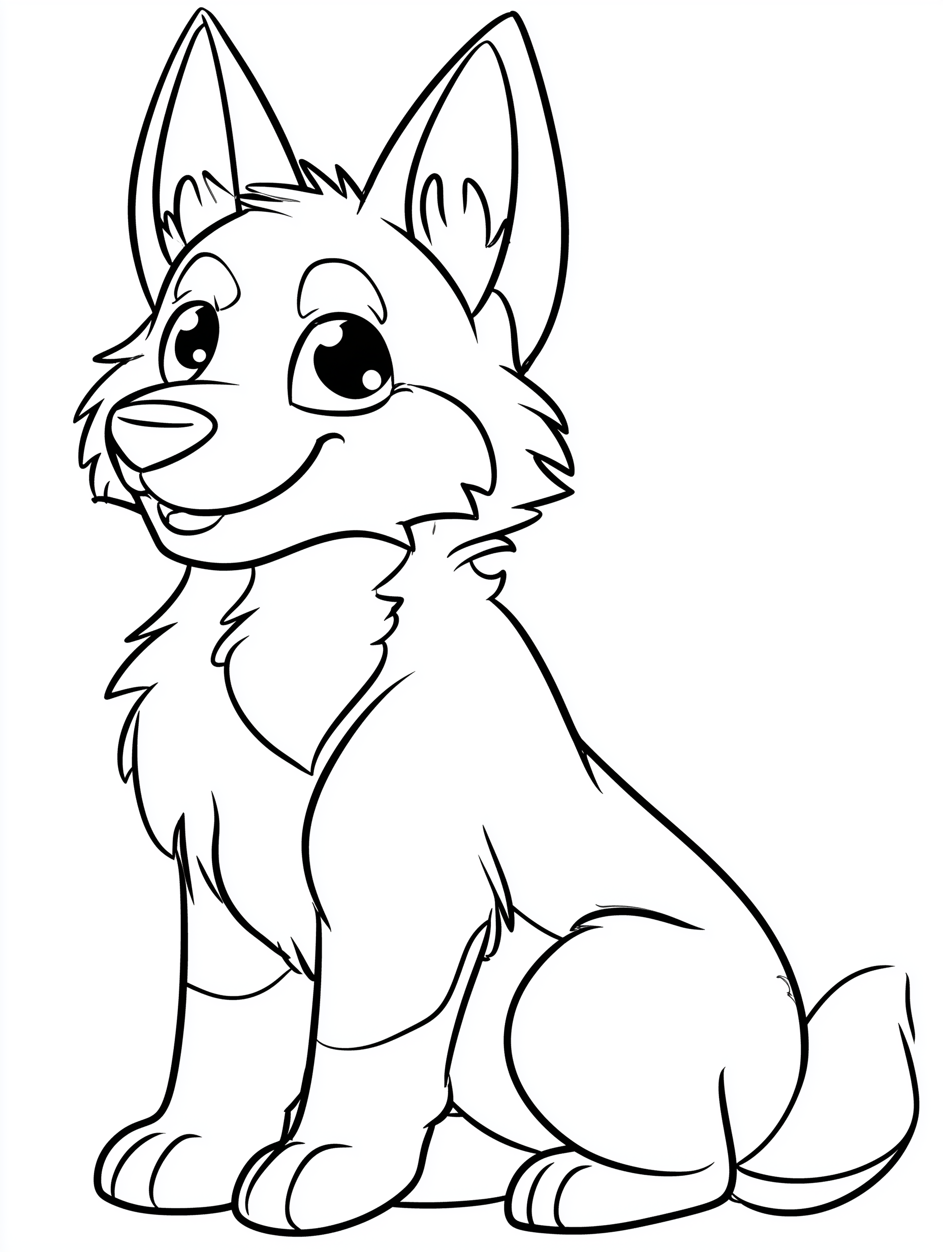 German Shepherd Coloring Book PDF - 20 Kawaii Puppy Pages, Kids Activity