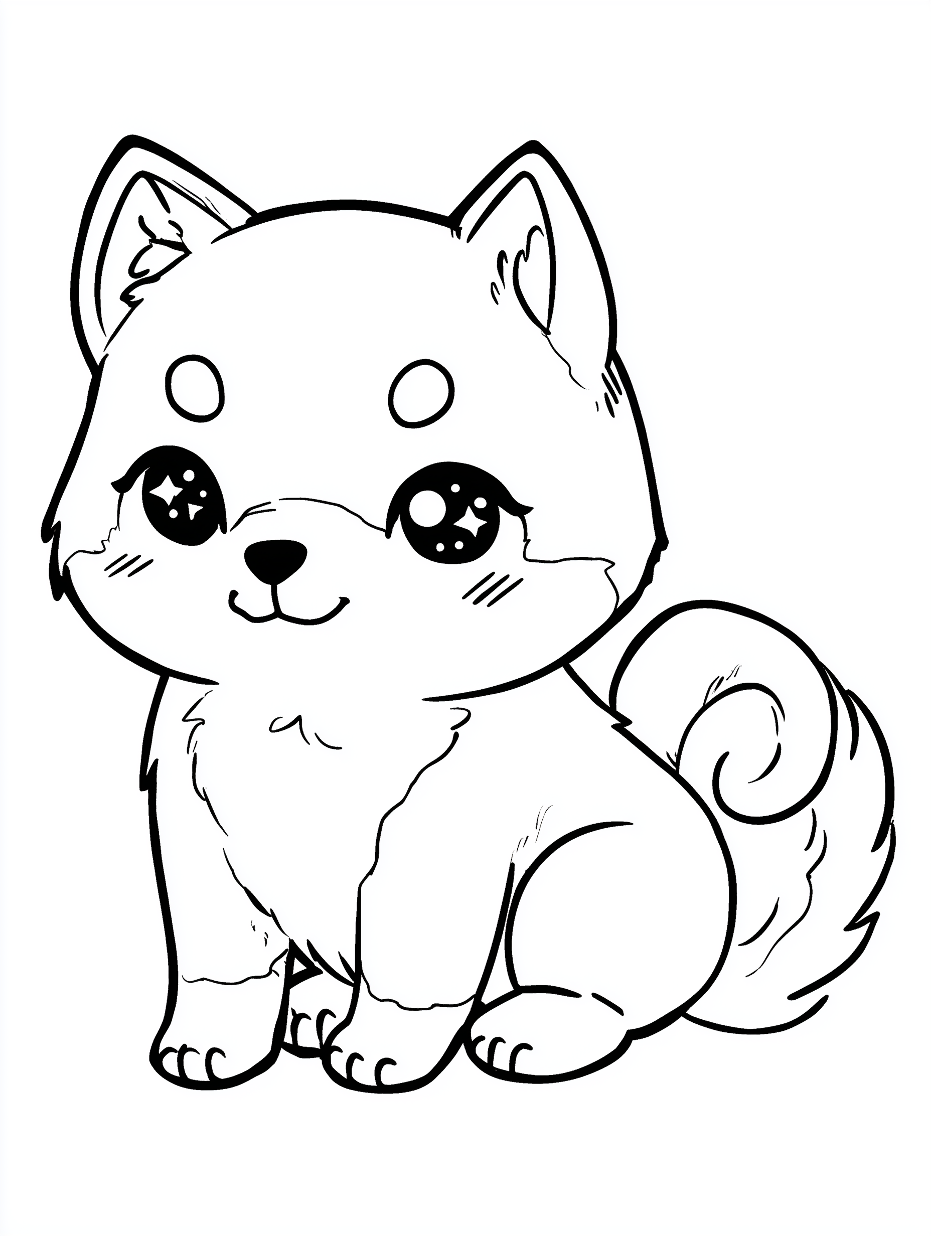 Kawaii Puppy Coloring Book PDF - 25 Dog Breeds, Kids Activity Pages