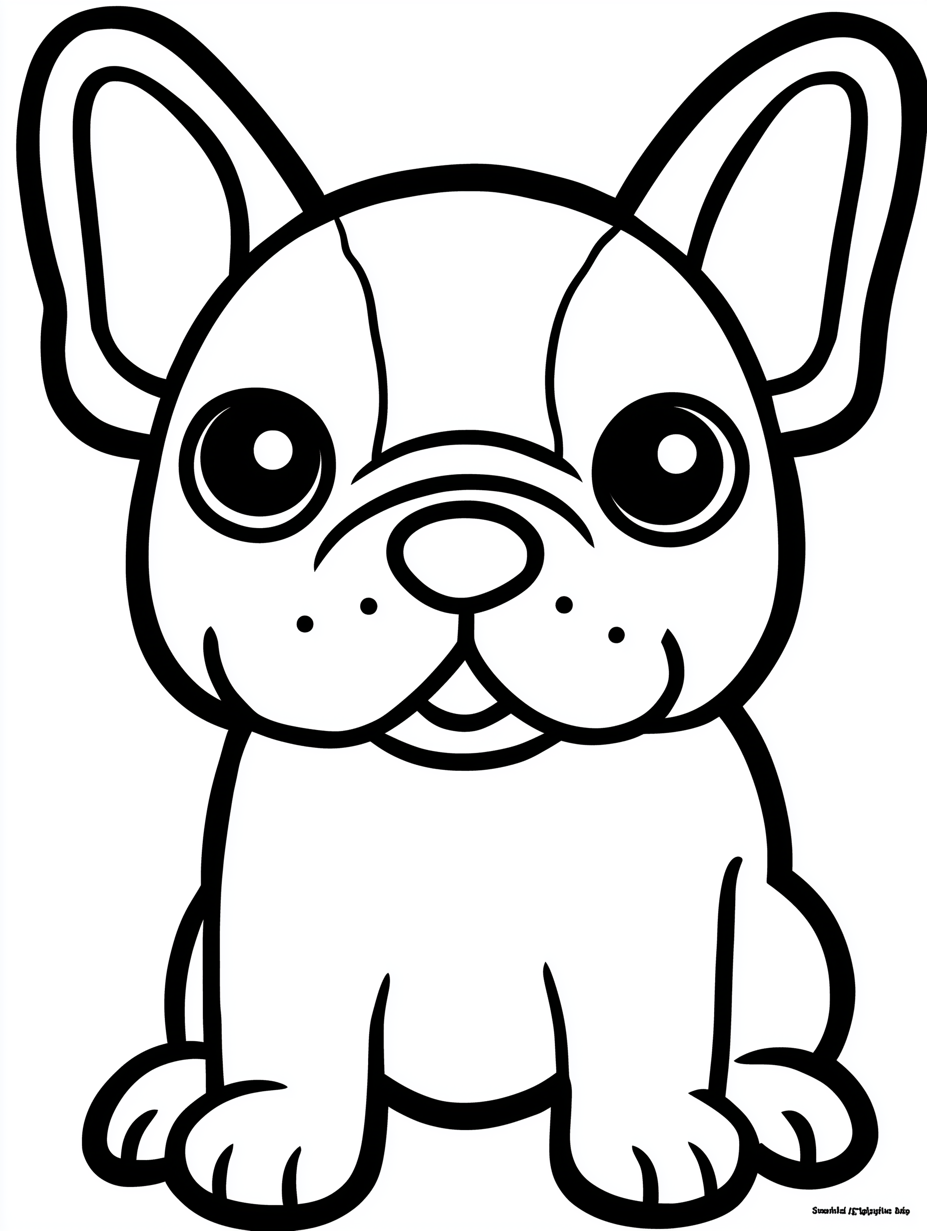 French Bulldog Coloring Pages for Toddlers - 15 Easy Frenchie Designs PDF