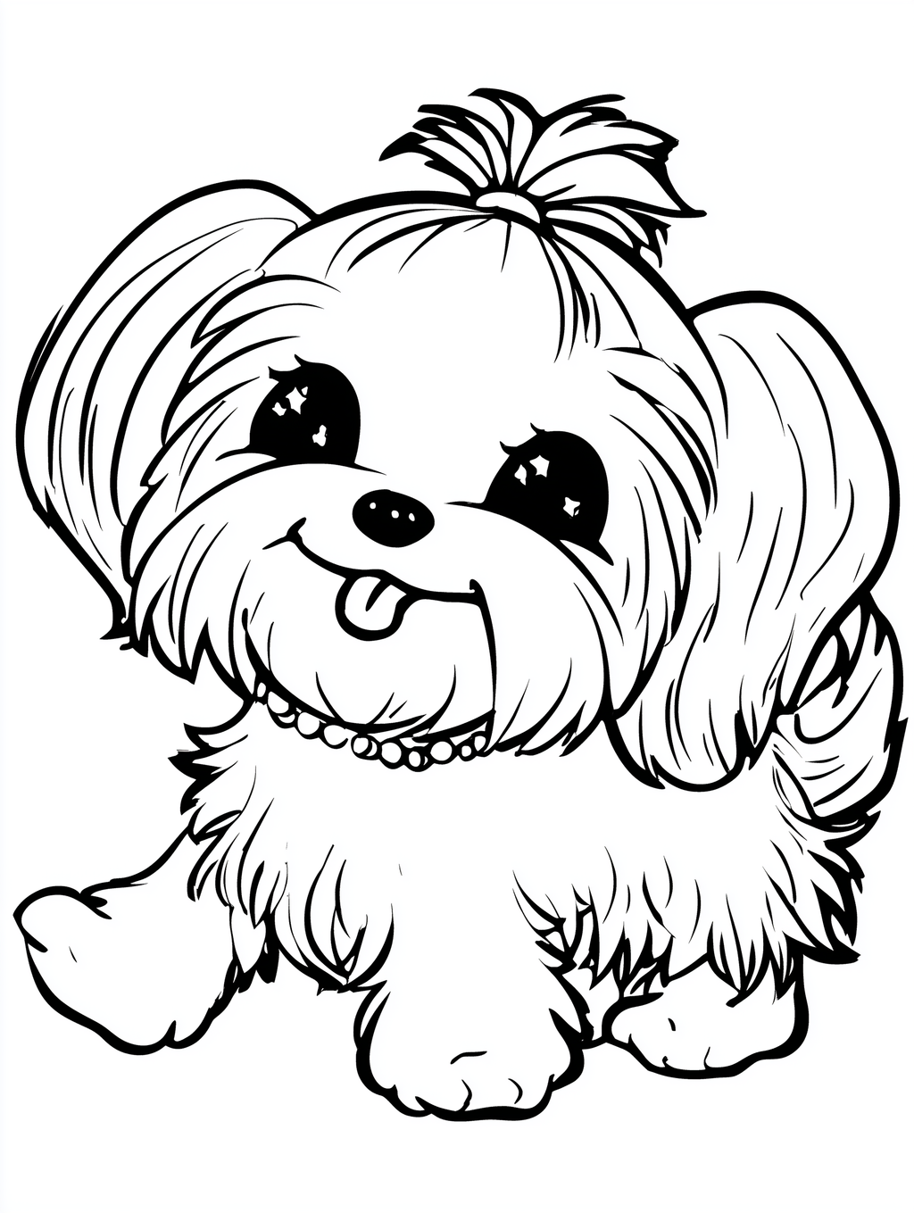 Kawaii Puppy Coloring Book PDF - 25 Dog Breeds, Kids Activity Pages