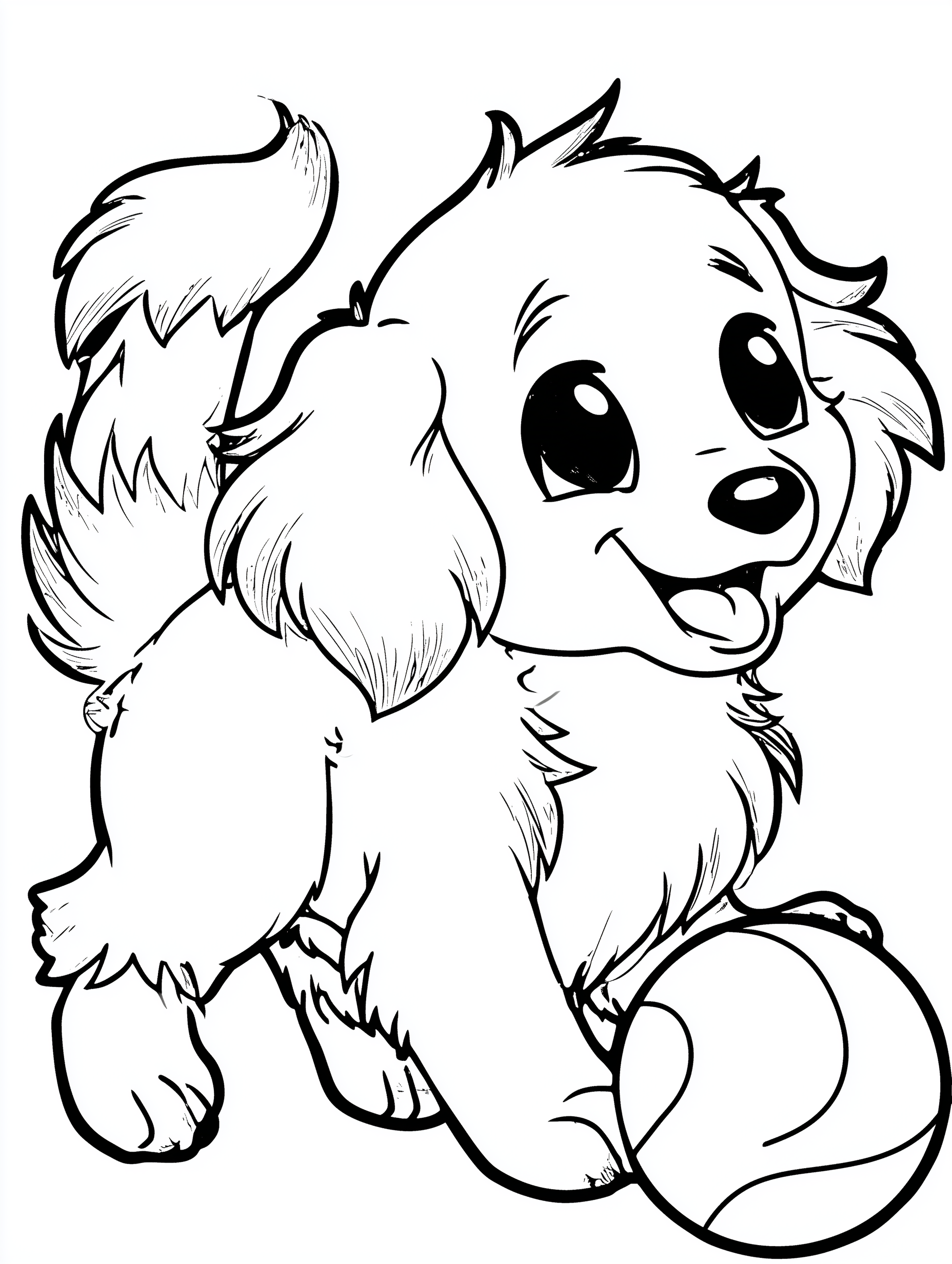 Kawaii Puppy Coloring Book PDF - 50 Dog Breeds, Kids Activity Pages