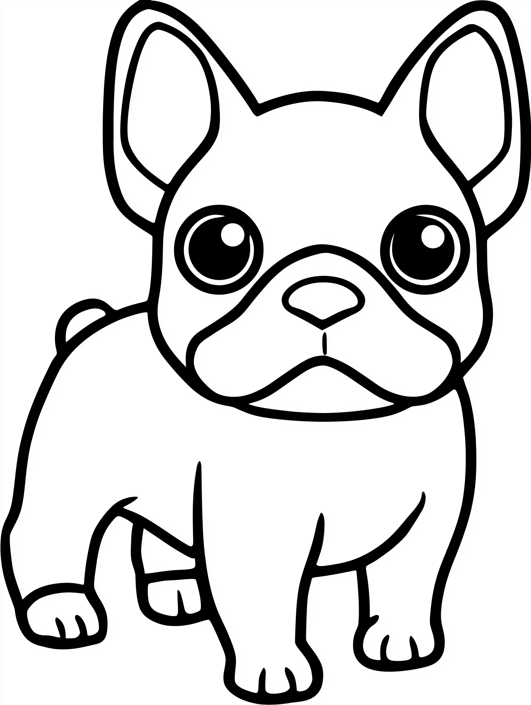 French Bulldog Coloring Pages for Toddlers - 15 Easy Frenchie Designs PDF