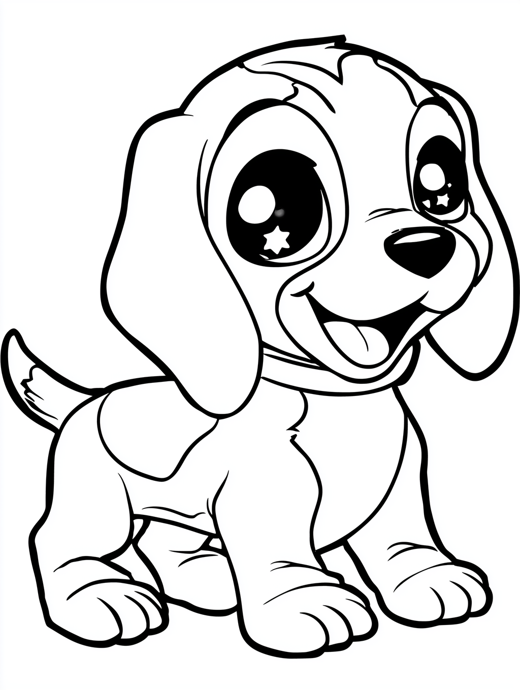 Kawaii Puppy Coloring Book PDF - 50 Dog Breeds, Kids Activity Pages