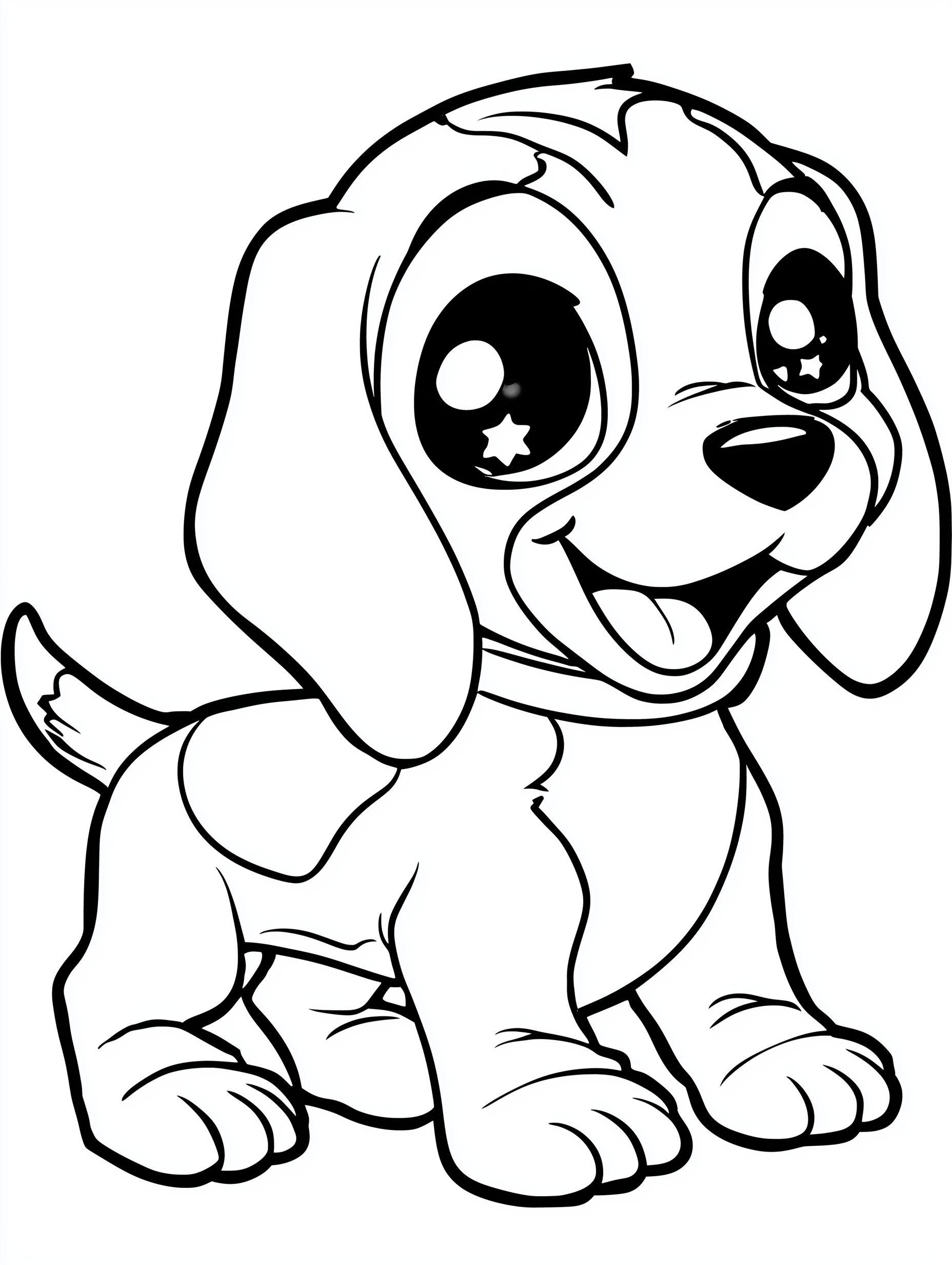 Kawaii Puppy Coloring Book PDF - 50 Dog Breeds, Kids Activity Pages