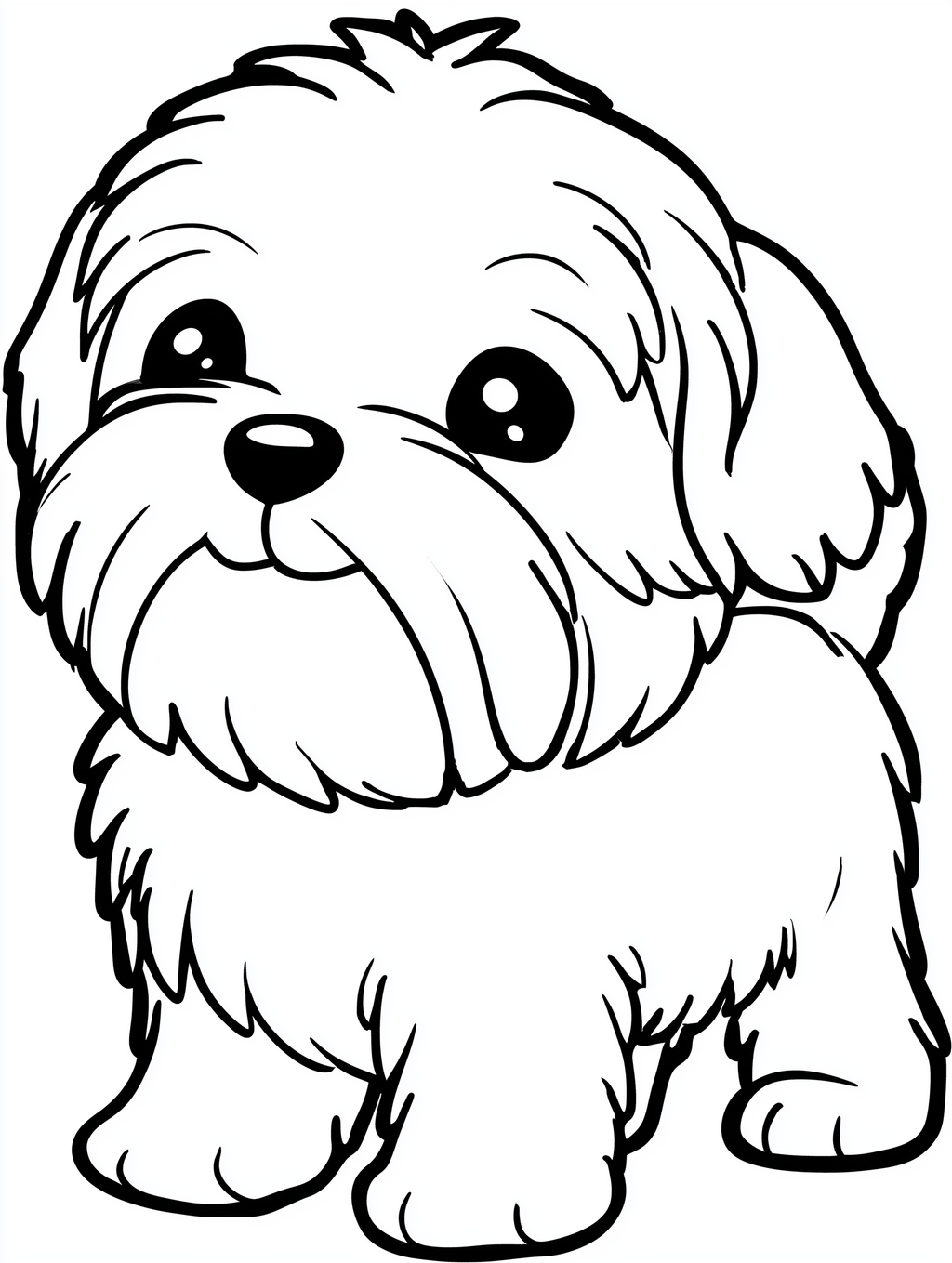 Kawaii Puppy Coloring Book PDF - 50 Dog Breeds, Kids Activity Pages