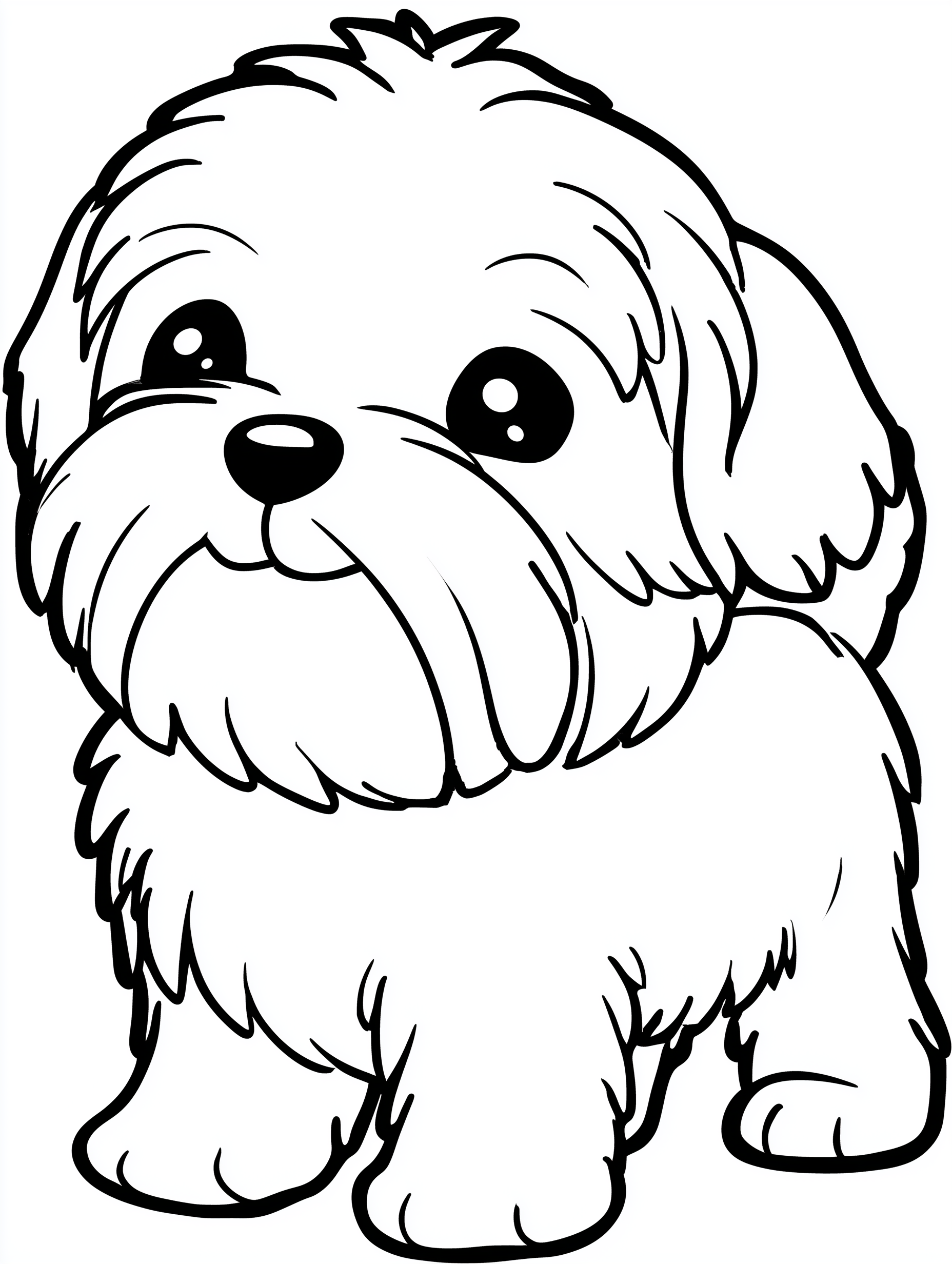 Kawaii Puppy Coloring Book PDF - 50 Dog Breeds, Kids Activity Pages