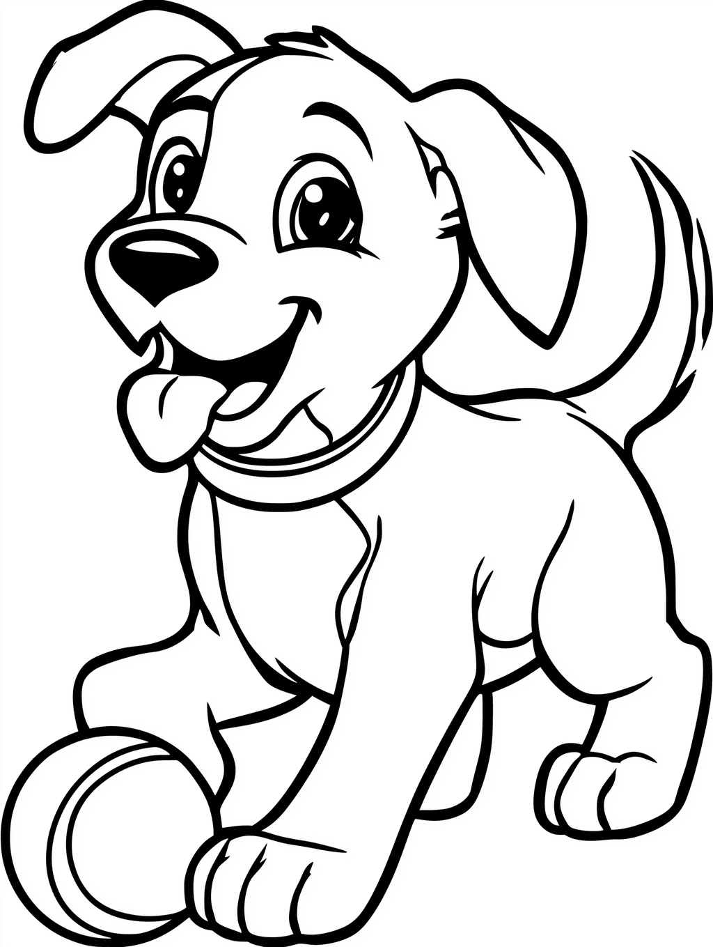 Bold and Easy Puppy Coloring Pages PDF - 15 Dog Breeds, Kids Activity