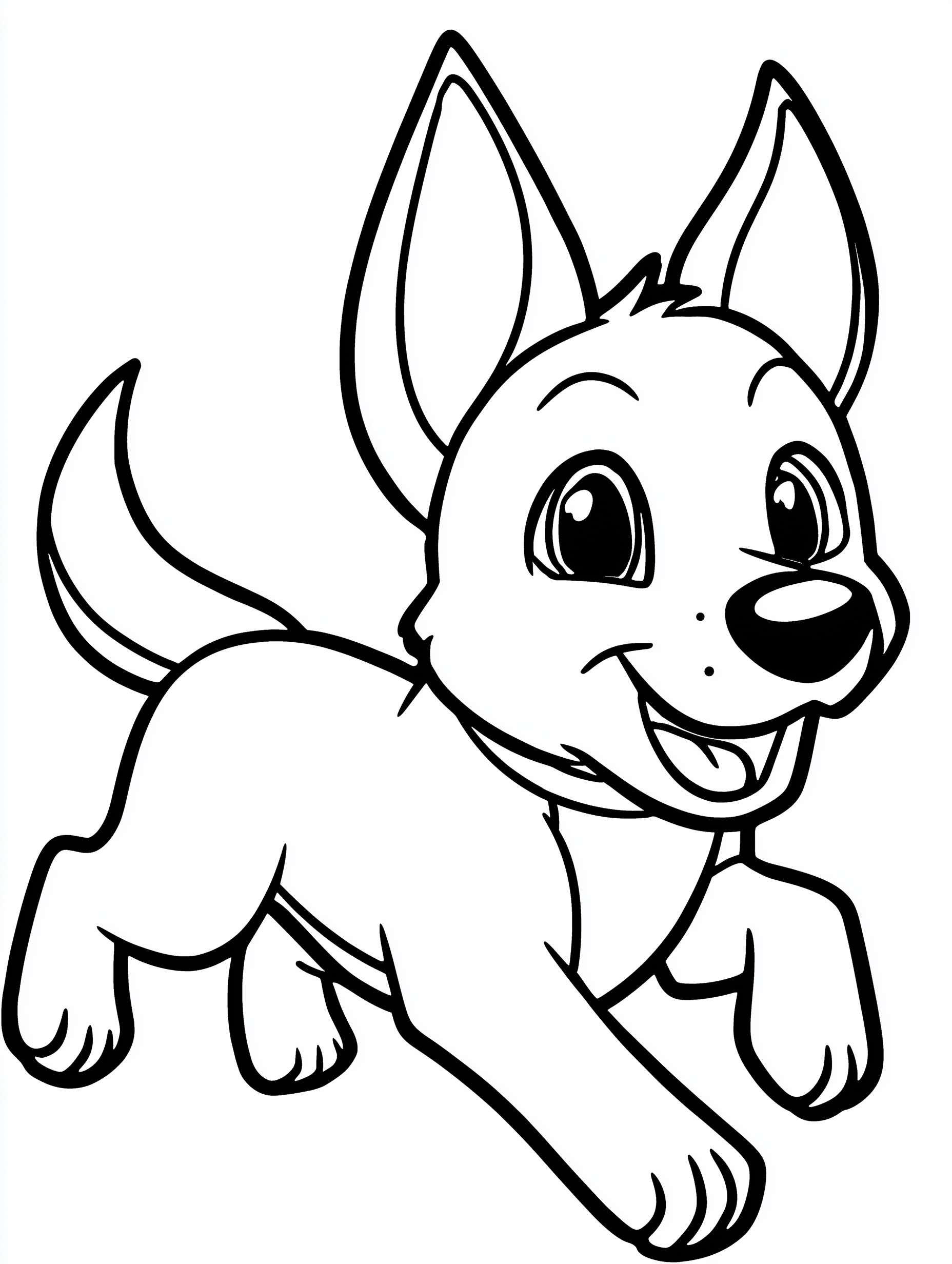 German Shepherd Coloring Book PDF - 20 Kawaii Puppy Pages, Kids Activity