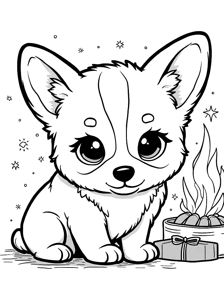 Cute Kawaii Puppy Coloring Pages - 20 Adorable Dogs for Kids - Printable PDF - Instant Download