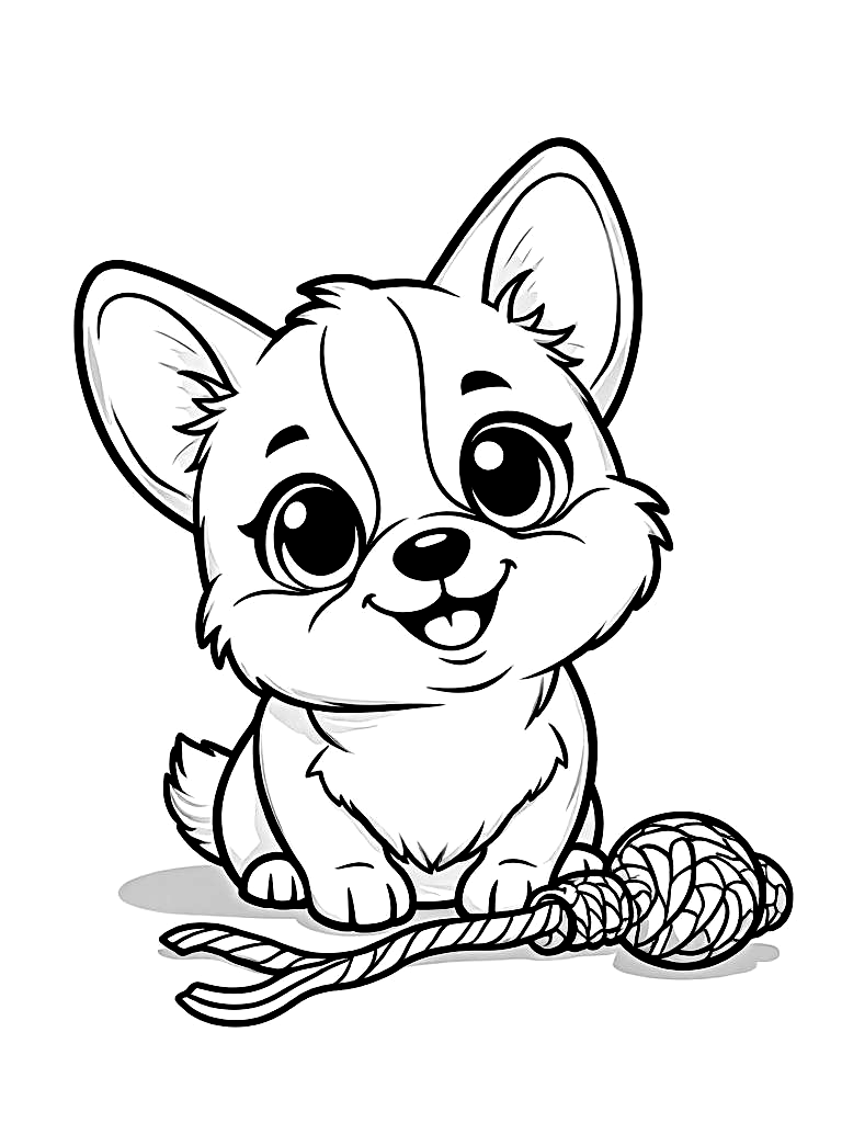 Cute Kawaii Puppy Coloring Pages - 100 Adorable Dogs for Kids - Printable PDF - Instant Download