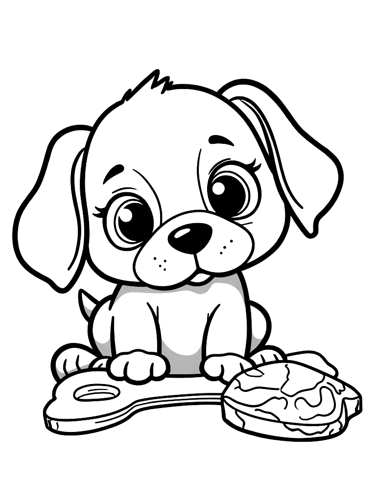Easy Simple Puppy Coloring Pages - 15 Dogs for Kids - Printable PDF - Instant Download