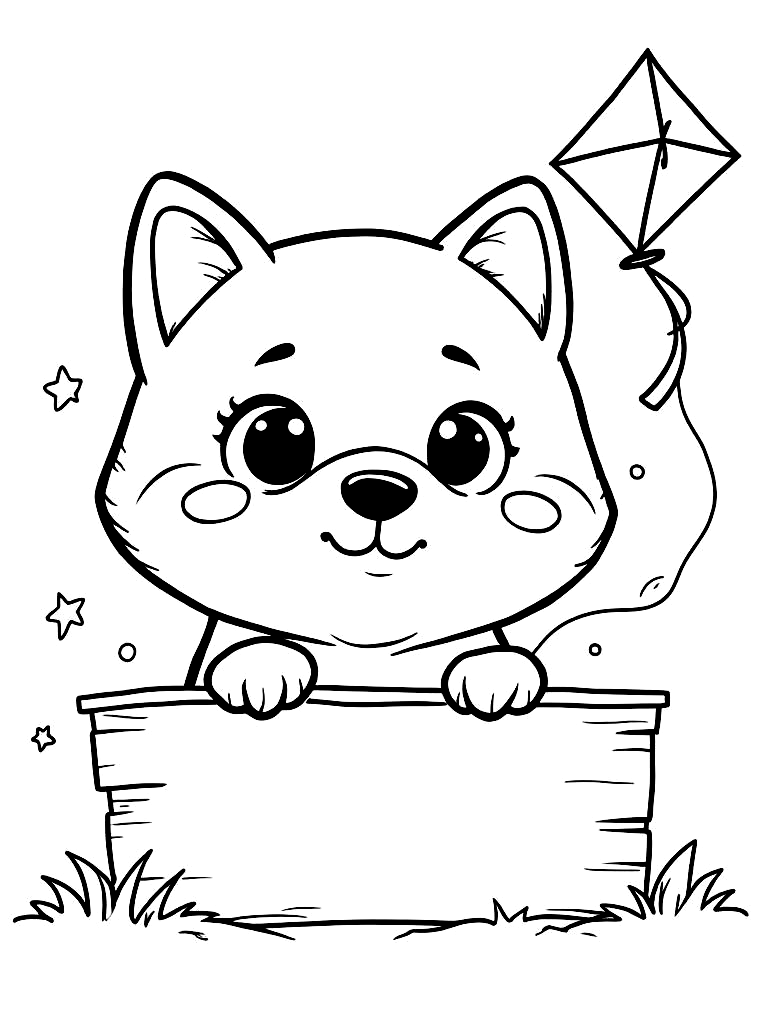 Easy Simple Puppy Coloring Pages - 15 Dogs for Kids - Printable PDF - Instant Download