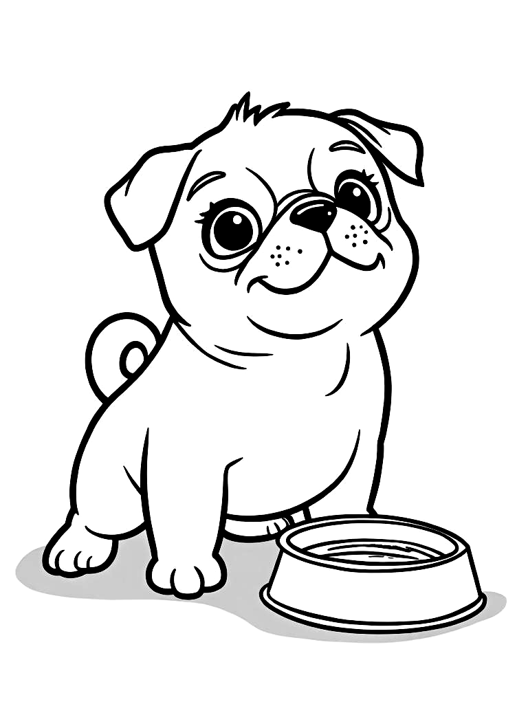 Easy Simple Puppy Coloring Pages - 15 Dogs for Kids - Printable PDF - Instant Download