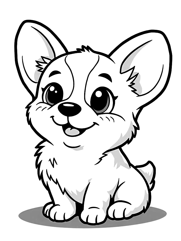 Easy Simple Puppy Coloring Pages - 20 Dogs for Kids - Printable PDF - Instant Download