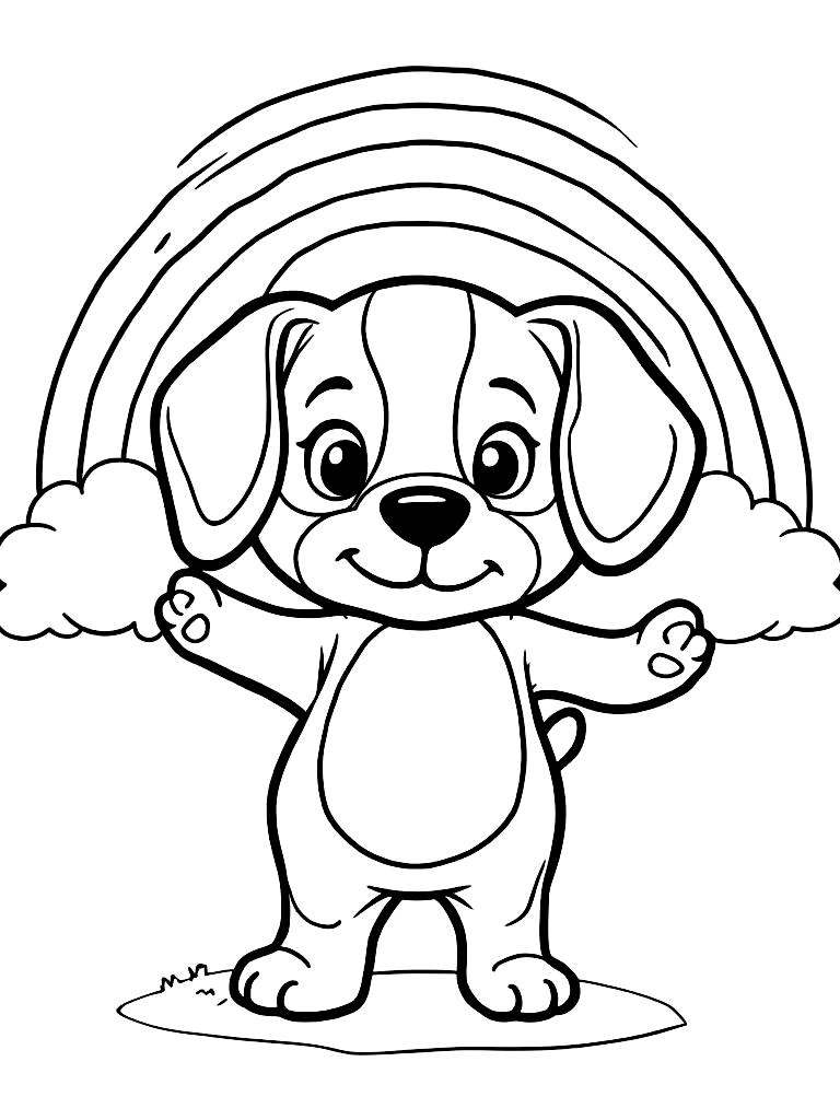 Easy Simple Puppy Coloring Pages - 25 Dogs for Kids - Printable PDF - Instant Download