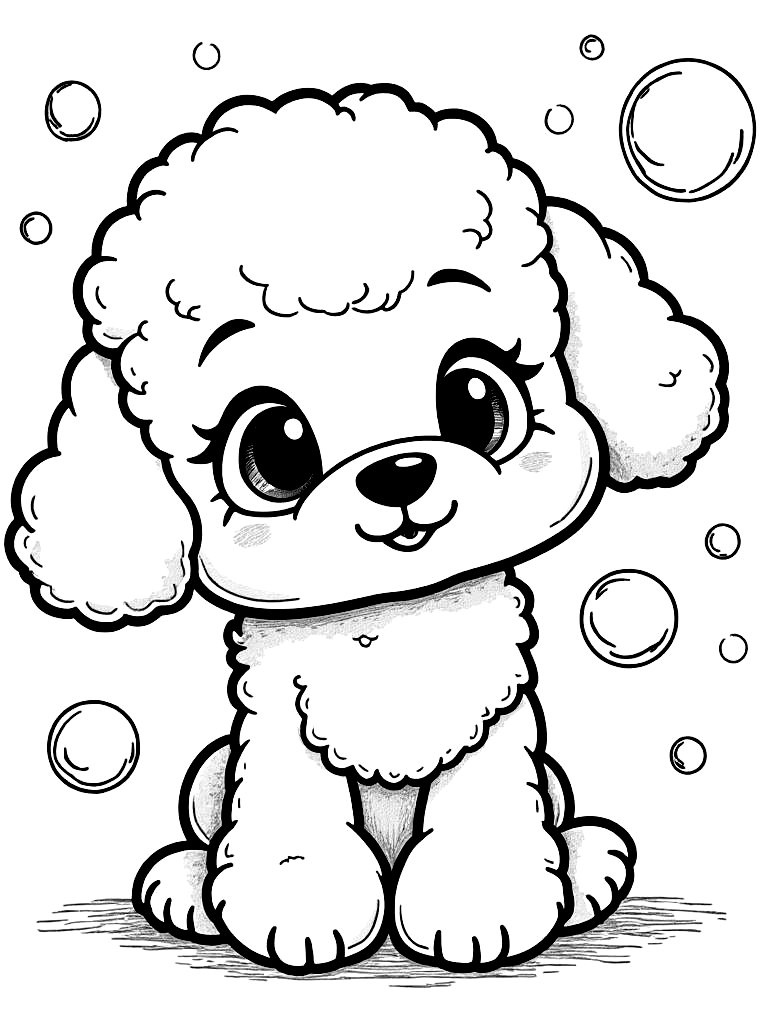 Easy Simple Puppy Coloring Pages - 25 Dogs for Kids - Printable PDF - Instant Download