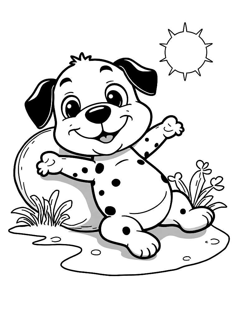 Easy Simple Puppy Coloring Pages - 25 Dogs for Kids - Printable PDF - Instant Download