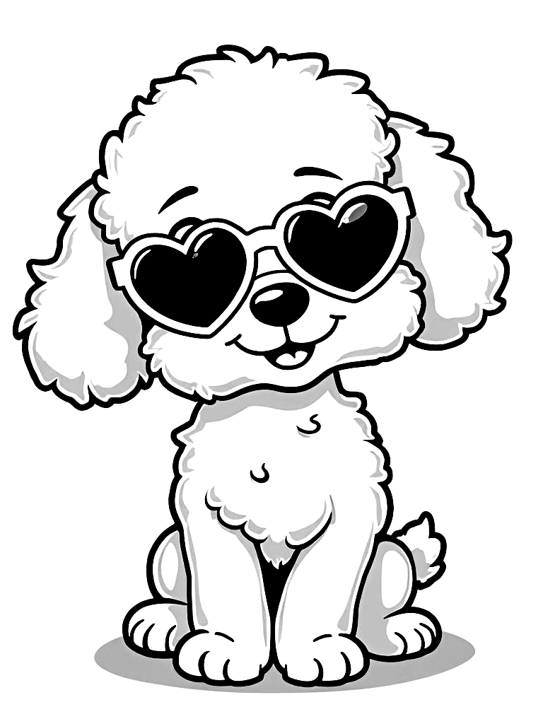 Easy Simple Puppy Coloring Pages - 50 Dogs for Kids - Printable PDF - Instant Download