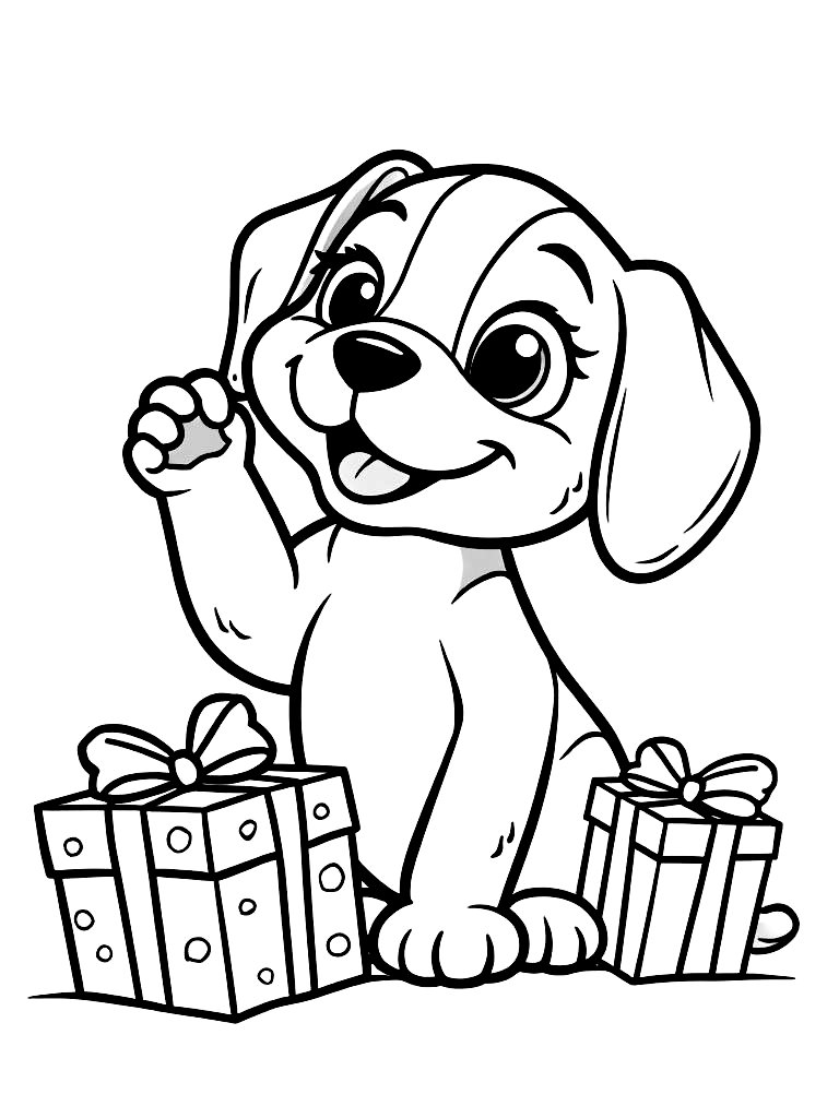 Easy Simple Puppy Coloring Pages - 100 Dogs for Kids - Printable PDF - Instant Download