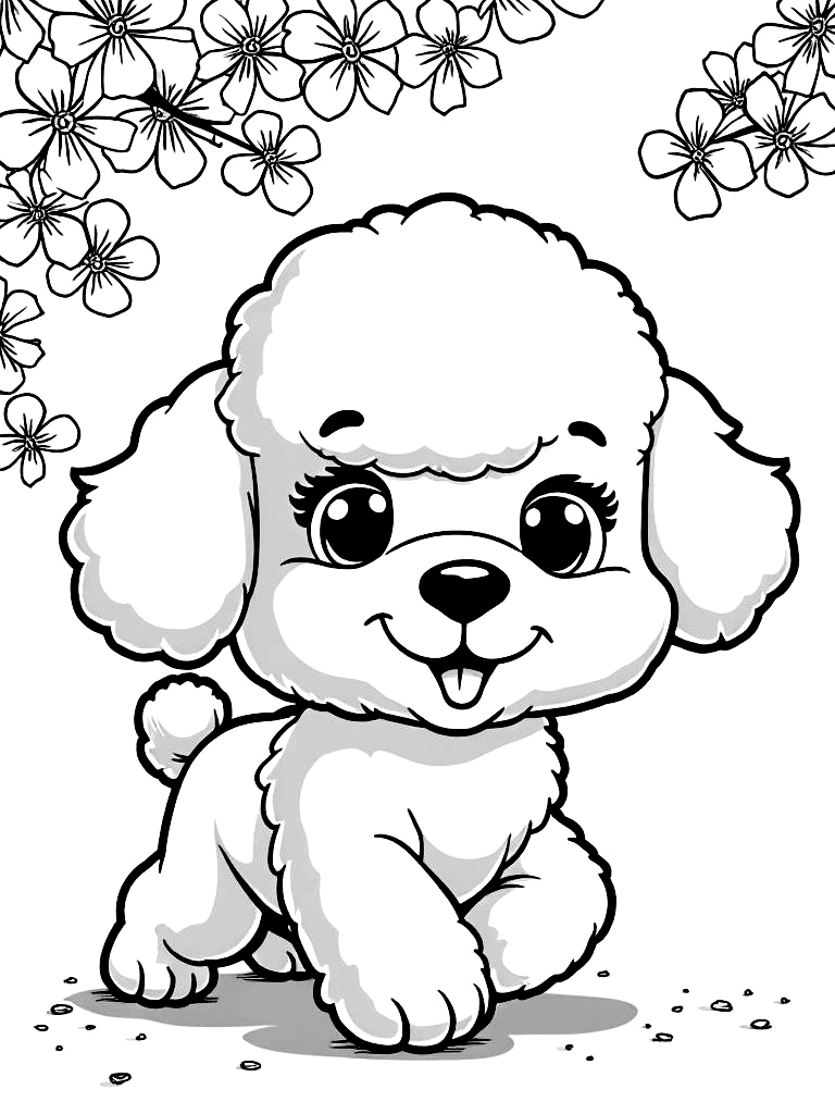 Easy Simple Puppy Coloring Pages - 100 Dogs for Kids - Printable PDF - Instant Download