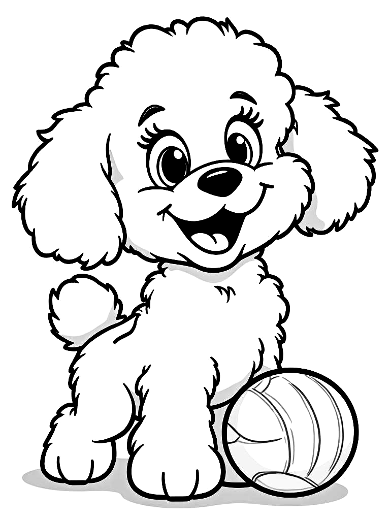 Cartoon Fun Puppy Coloring Pages - 15 Playful Dogs for Kids - Printable PDF - Instant Download