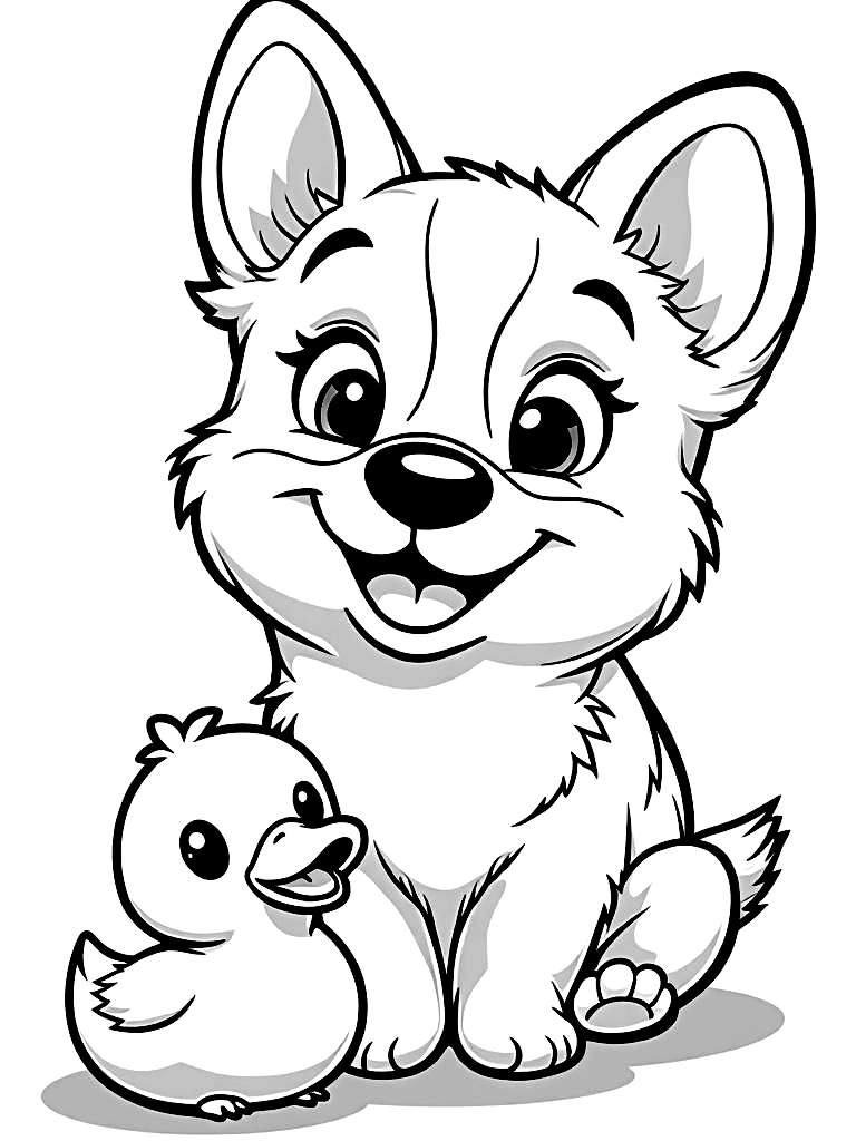Cartoon Fun Puppy Coloring Pages - 15 Playful Dogs for Kids - Printable PDF - Instant Download