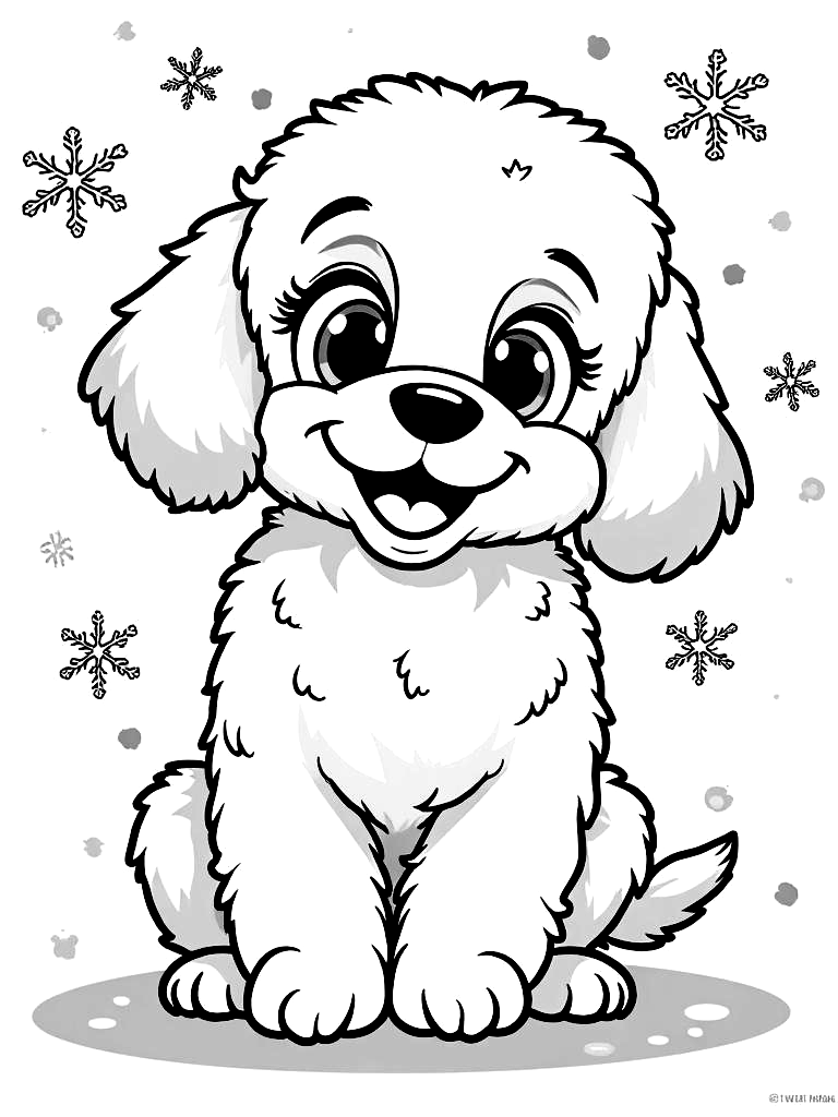 Cartoon Fun Puppy Coloring Pages - 50 Playful Dogs for Kids - Printable PDF - Instant Download